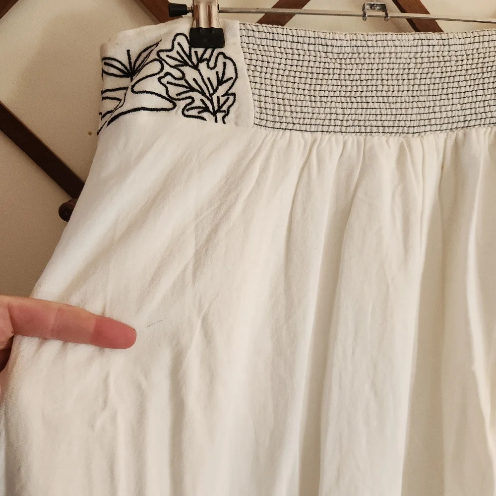 Nwt Free People Lotus Two Piece Set White Blue Embroidered Maxi Skirt Large L - Picture 13 of 13
